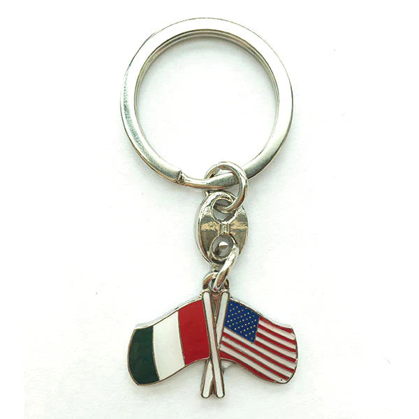 Italian American Flags Key Chain